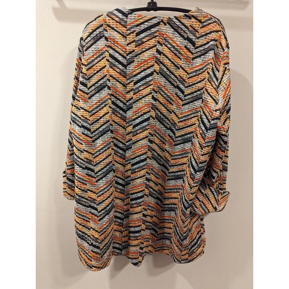 IC COLLECTION By Connie K Colorful Asymmetric Swing Jacket Women's Medium - Picture 2 of 10